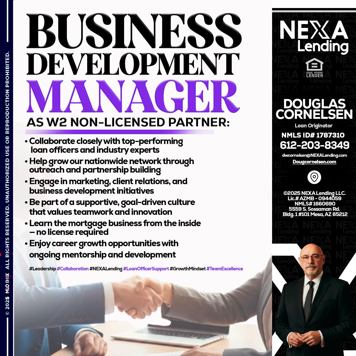 business development - Douglas Cornelsen -Loan Originator