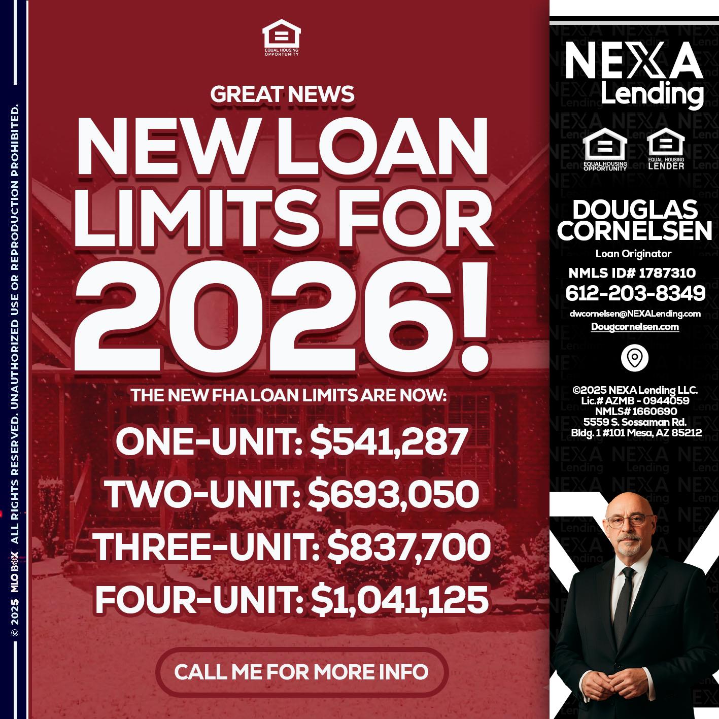 loan limits - Douglas Cornelsen -Loan Originator