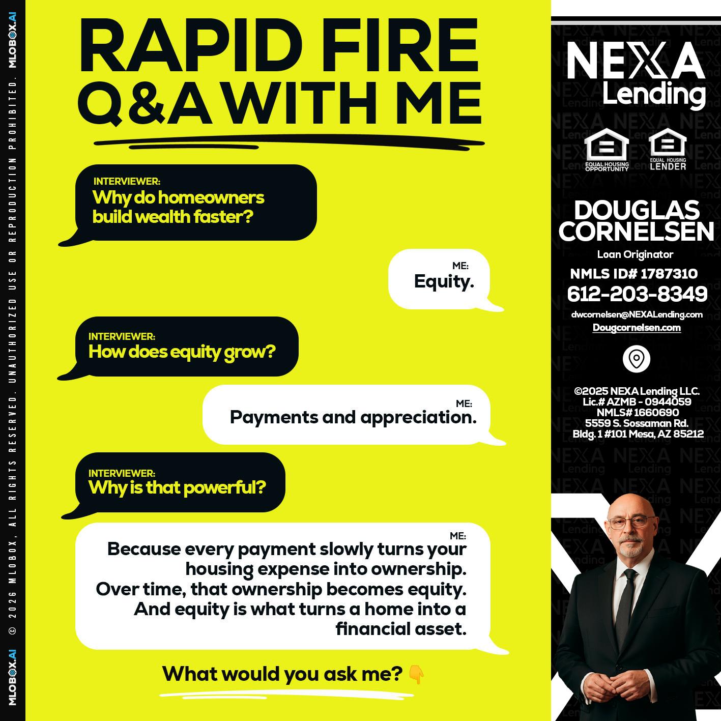 RAPID FIRE Q&A - Douglas Cornelsen -Loan Originator