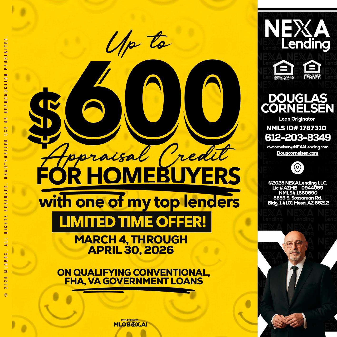UP TO 600 - Douglas Cornelsen -Loan Originator