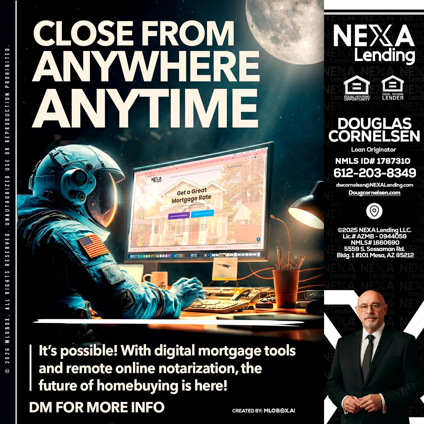 CLOSE FROM - Douglas Cornelsen -Loan Originator