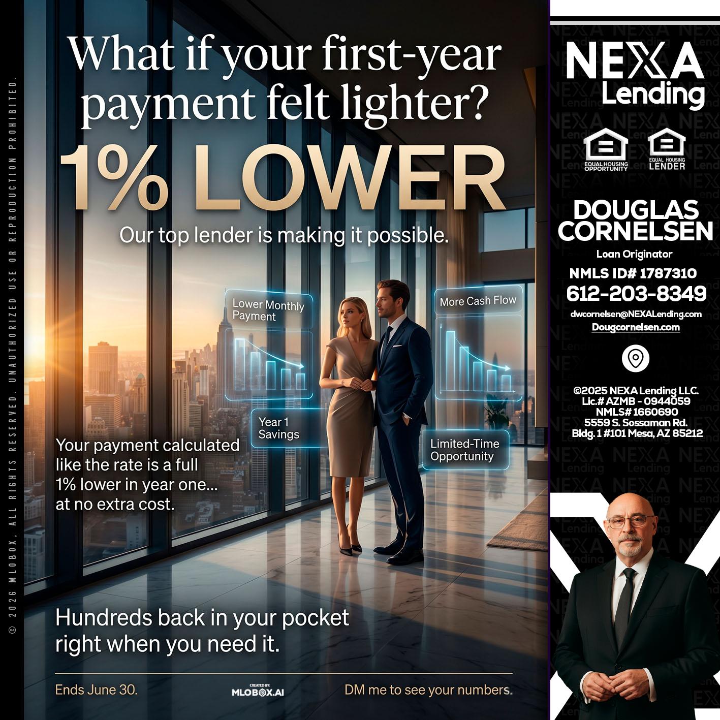 1% LOWER - Douglas Cornelsen -Loan Originator