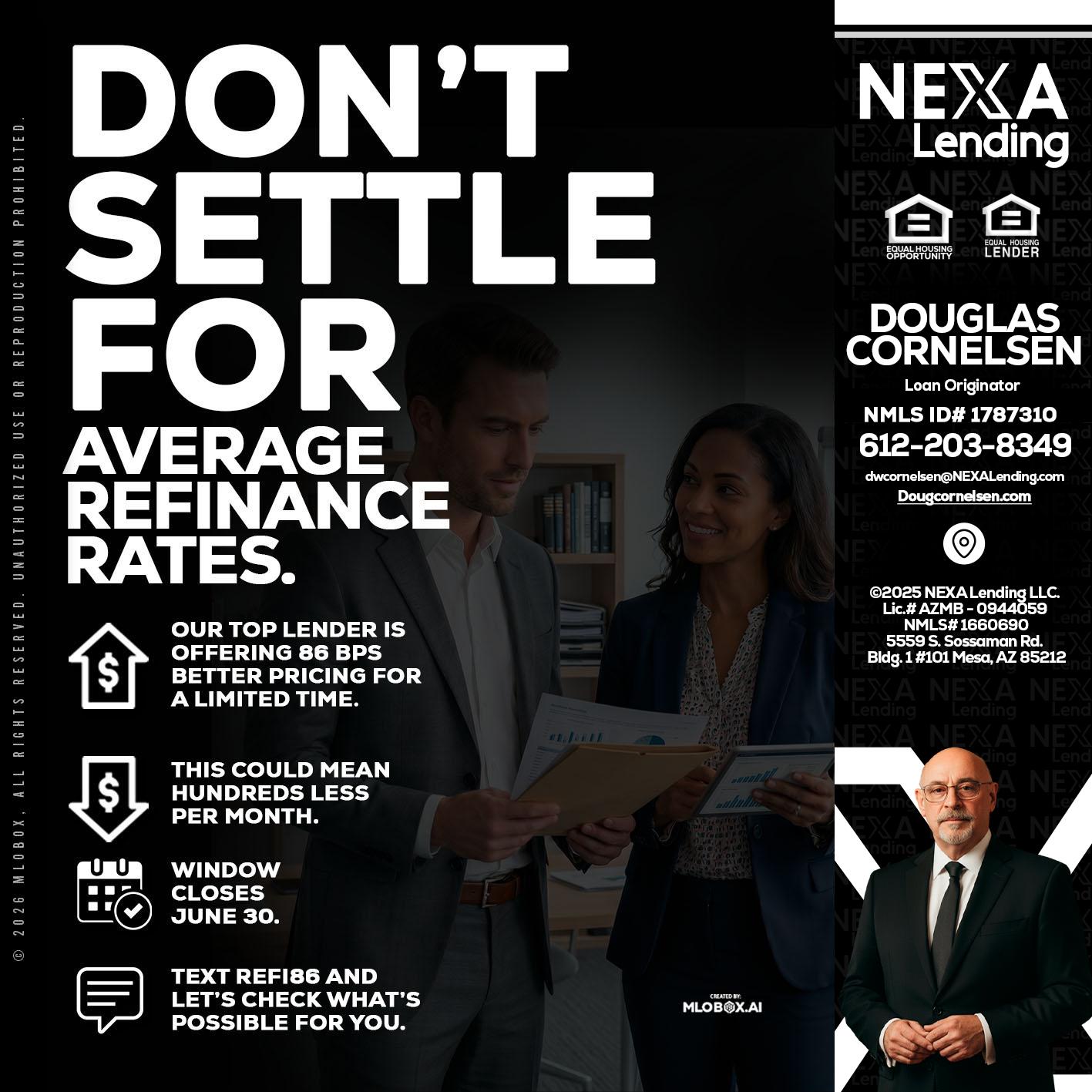 dont settle - Douglas Cornelsen -Loan Originator