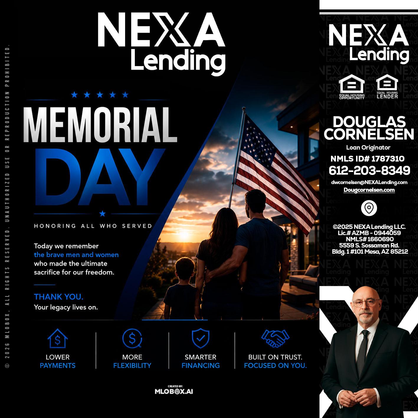 MEMORIAL DAY - Douglas Cornelsen -Loan Originator