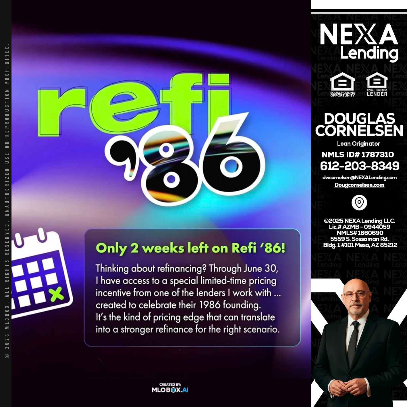 REFI 86 - Douglas Cornelsen -Loan Originator