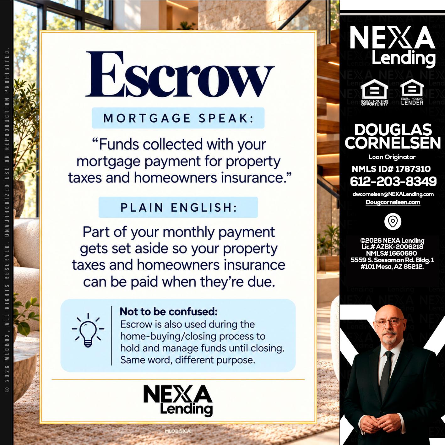 ESCROW - Douglas Cornelsen -Loan Originator