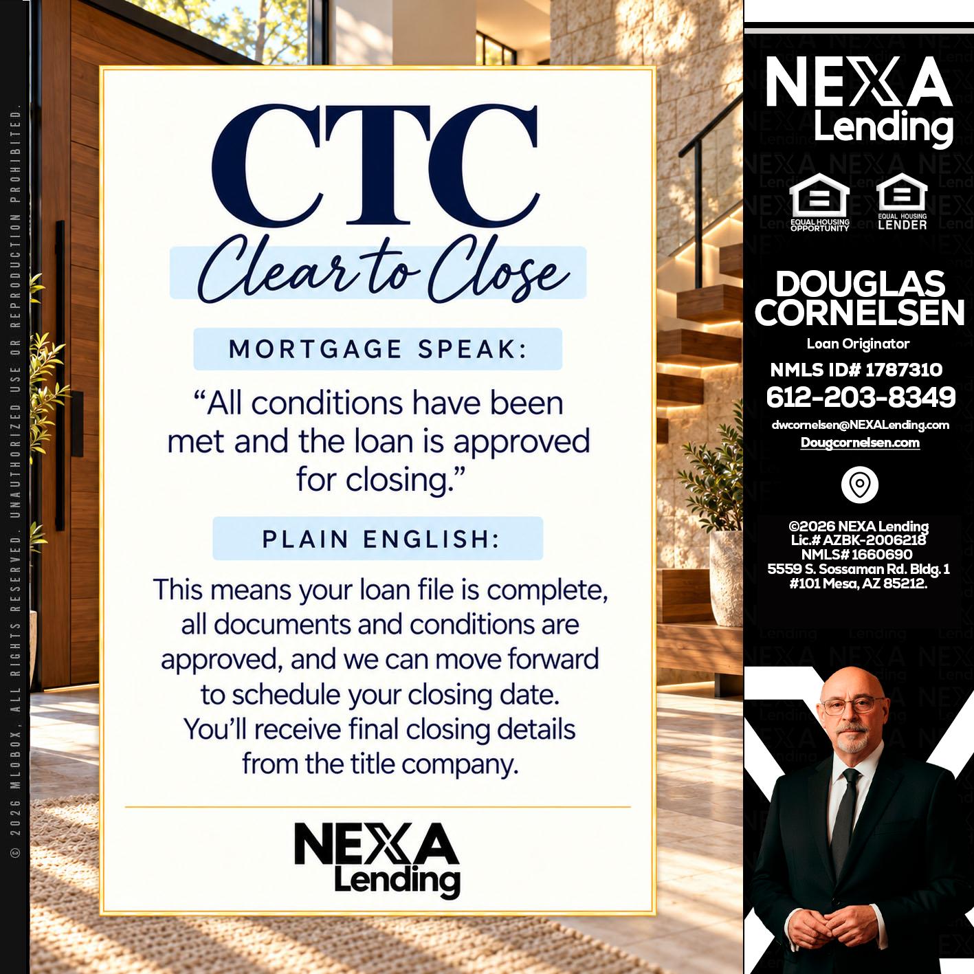 CLEAR TO CLOSE - Douglas Cornelsen -Loan Originator