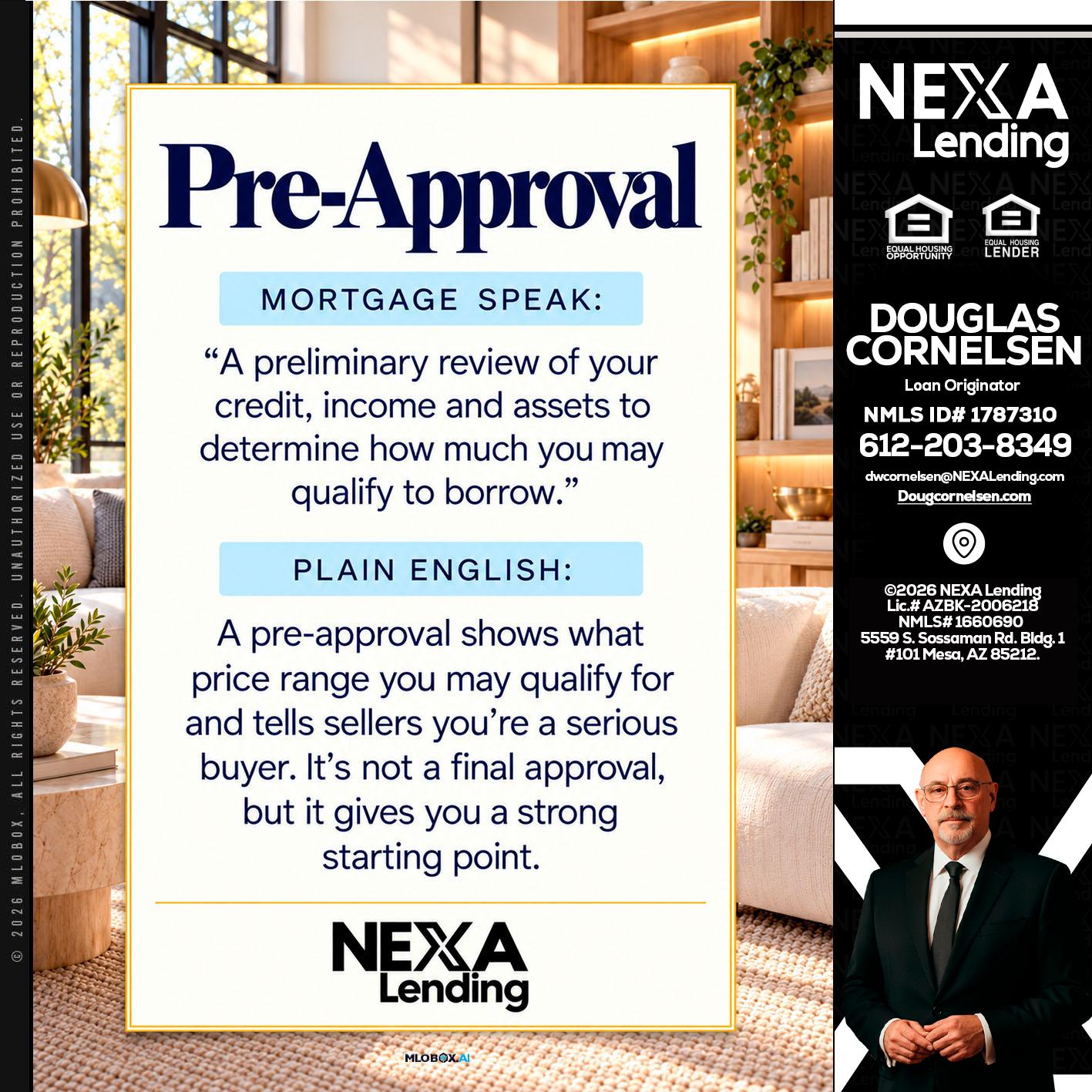 PREAPROVAL - Douglas Cornelsen -Loan Originator