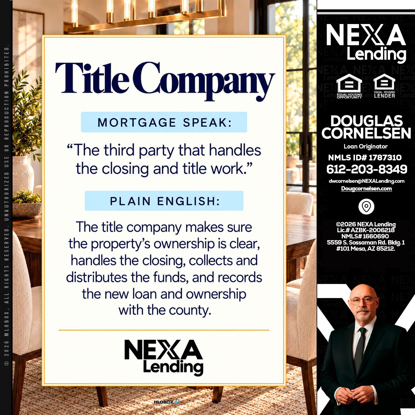 TITLE COMPANY - Douglas Cornelsen -Loan Originator